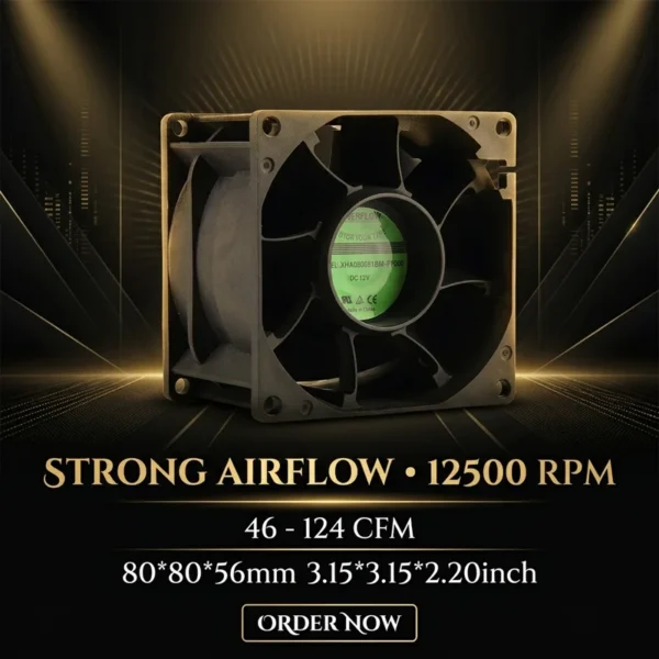 Cooling Fan, Axial, 80*56mm, 12V, Waterproof - view 5