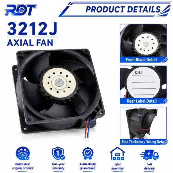 Cooling Fan, Brushless, 3212J, 92x38mm, 12V - view 5