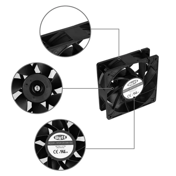 Cooling Fan, CFM, 120mm, Brushless, 12V - view 6