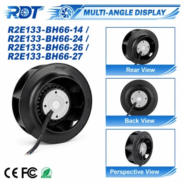 Cooling Fan, R2E133-BH66-27, 230V, 133mm, 28W - view 6