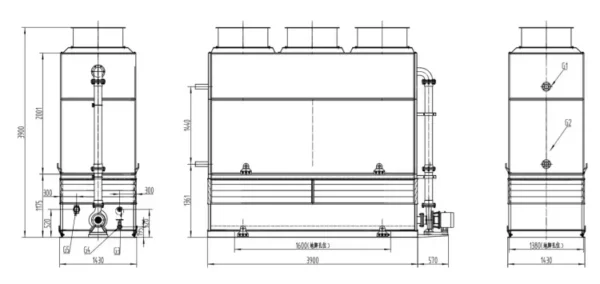 Cooling Tower, 100, 380V, 15kW(20.12hp) - view 3