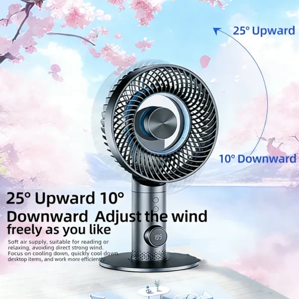 Cordless Desk Fan, Portable, Plastic, USB - view 3
