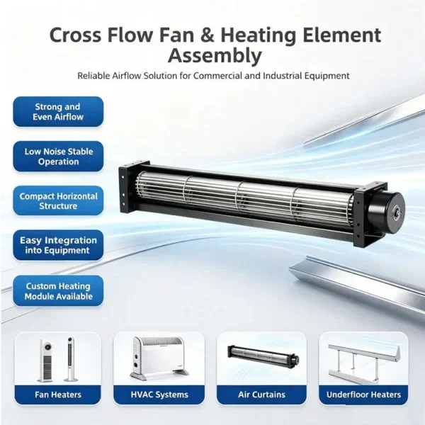 Cross Flow Fan, 12V, 040, Stainless, Steel