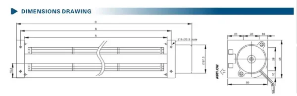 Cross Flow Fan, 24V, 3024H290 - view 3
