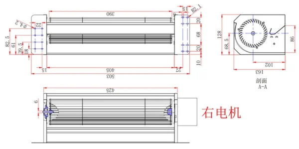Cross Flow Fan, 90-series, Aluminum, 24V, 1700rpm - view 6