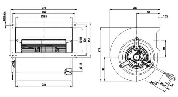 Cross Flow Fan, D4E146-AA07-75, SC400 - view 2