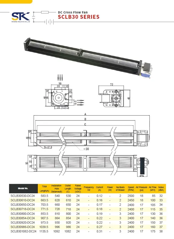 Cross Flow Fan, STK, SCLD30, 30mm, 220V - view 2