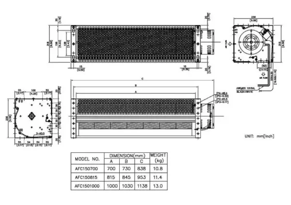 Cross Flow Fan, SYMBANG, 150mm, Aluminum, 120/220V - view 2