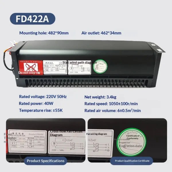 Cross Flow Fan, XZ422A/XZ352A, Metal - view 4