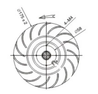 Curved Centrifugal Cooling Fan, TD17545-PB, 24V, 48V - view 5
