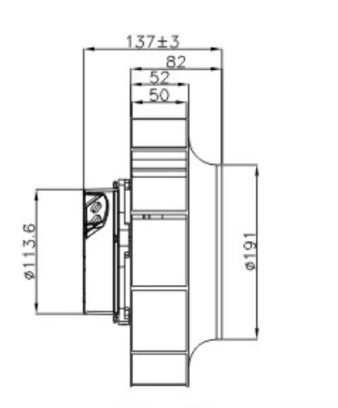 Curved Centrifugal Cooling Fan, TE28050-PB, 110VAC, 220VAC - view 3
