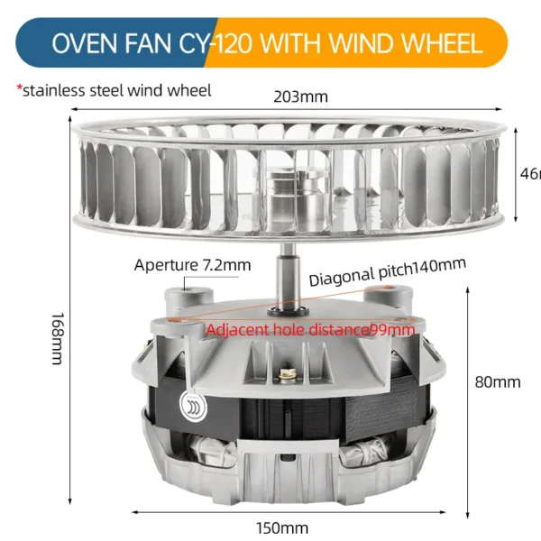 Cy-120 Motor, YCZX, 220V, 120W, 2800 - view 4