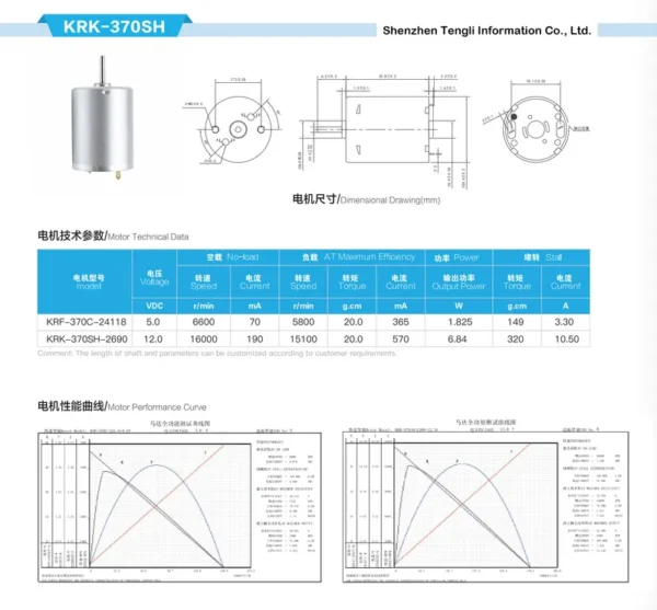 Dc Brushless Motors, 370, 12V - view 5