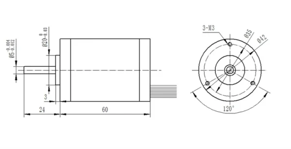 Dc Brushless Motors, 42mm, 24v, BLDC, 9W-65W - view 6