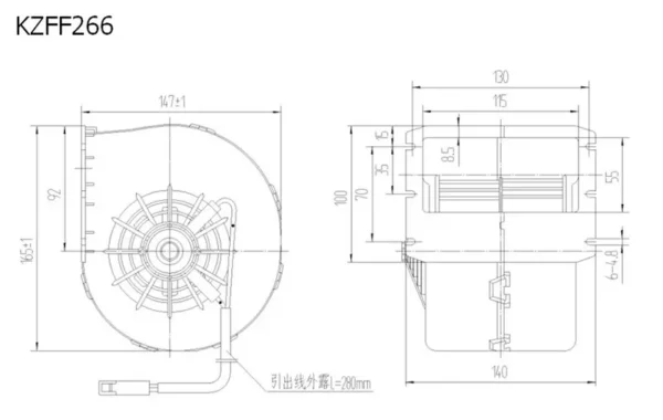 Dc12v24v Brushed Centrifugal Evaporator, DC12V/24V, 400m/h - view 5
