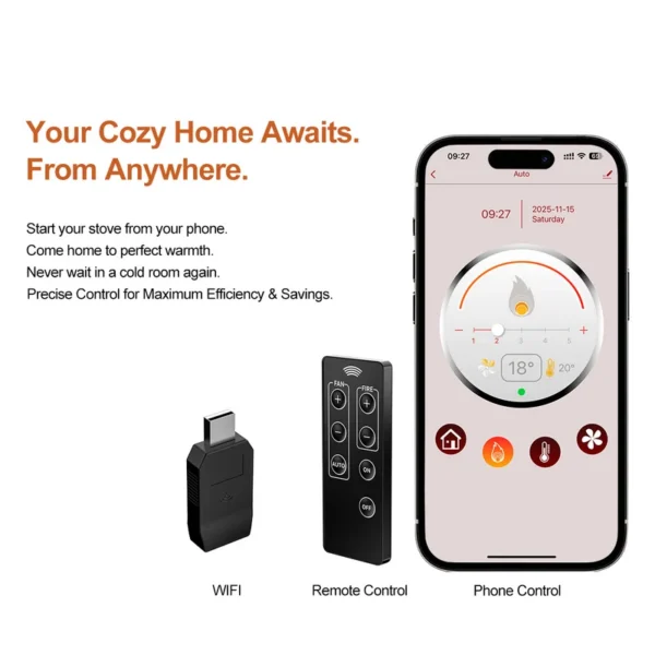 Design Wifi Pellet Heater, KM1203E, Steel - view 4