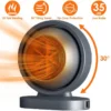 Desktop Electric Heater, 380W, Portable, 30-degree, 3S - view 3