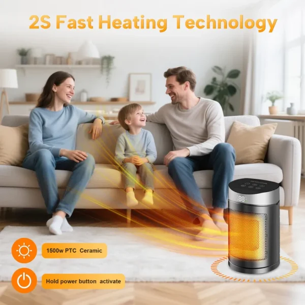 Desktop Electric Heater, PTC, Plastic - view 2