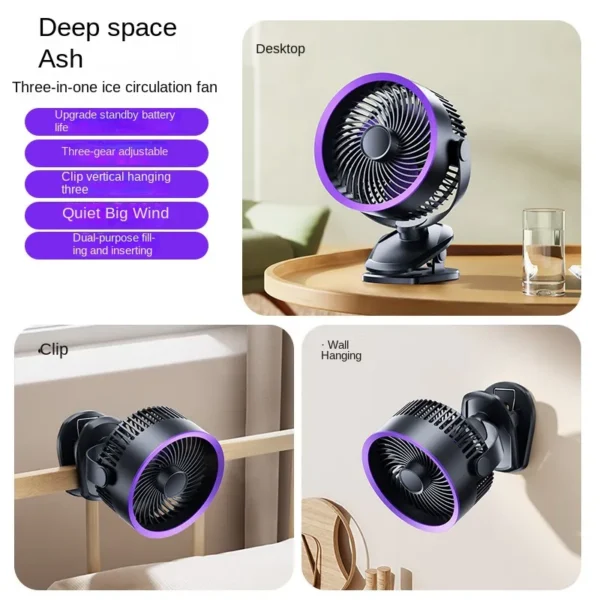 Desktop Fan, USB, Portable - view 6