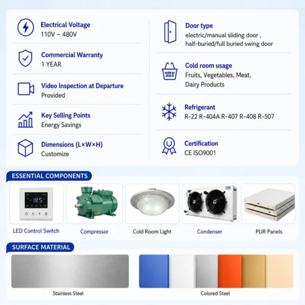 Dev Cold Roomwalk-in Freezer, 110V ~ 480V - view 2