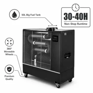 Diesel Infrared Heater, Portable, 220 V, 15KW(20.12hp)