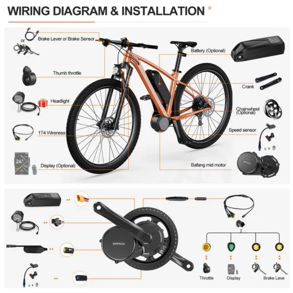 Drive Electric Bicycle Motor, BAFANG, BBS01, BBS02, 36V - view 6