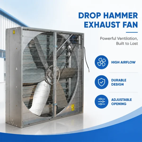 Drop Hammer Exhaust Fan, 1380mm, Stainless, Steel - view 3