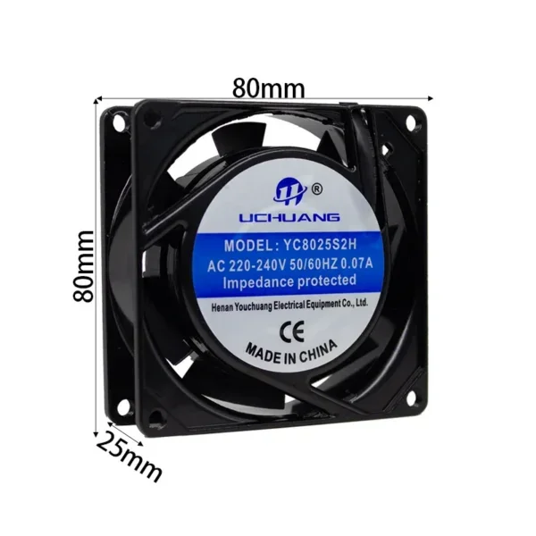Dual-mode Industrial Axial Fan, 8025, 110V/220V/380V