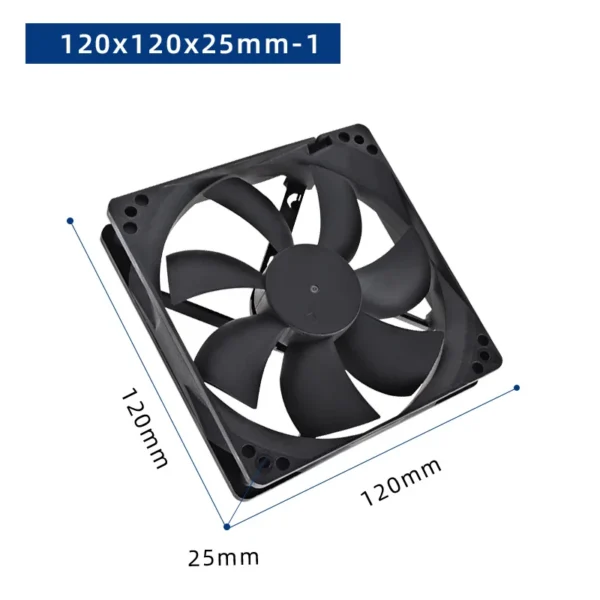 Duct Axial Cooling Fan, HXHFAN, 12/24V, 120x120x25mm, Plastic - view 3