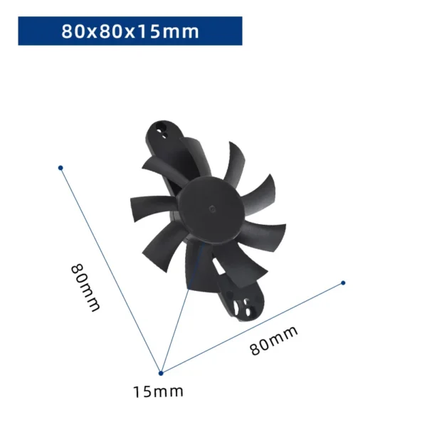 Duct Axial Exhaust Fan, 8015-3, 12V, Brushless, 80x80x15mm - view 4