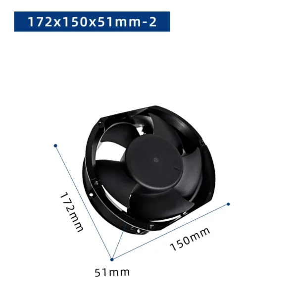 Duct Axial Fan, 172x150x51mm, 220V, 70000, Plastic - view 4