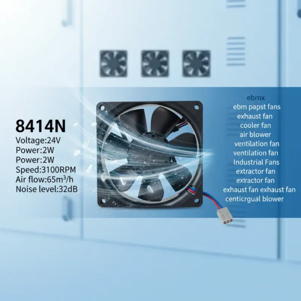 Duct Axial Fan, EBM, 8414N, Plastic, 24V - view 2