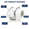 Duct Booster Ventilation Fan, 220V