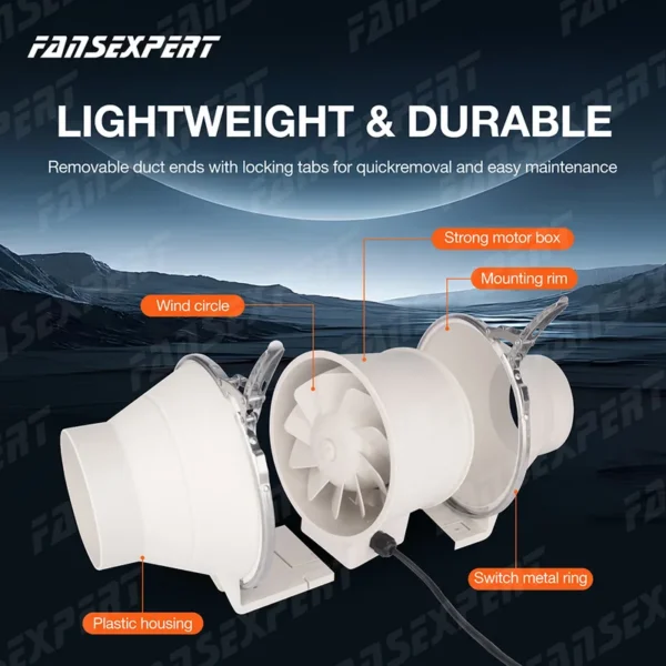 Duct Exhaust Fan, 250mm, 230V, 2500RPM - view 3