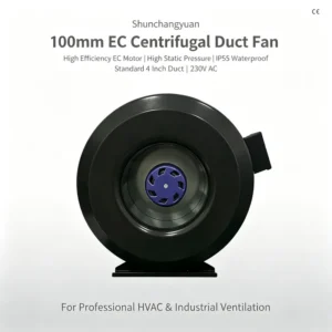 Duct Fan, 100mm, 220V, Plastic, Centrifugal