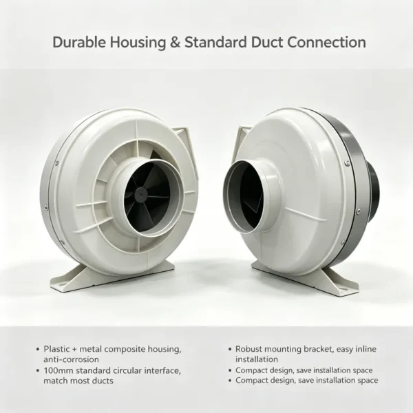 Duct Fan, 100mm, 220V, Plastic, Centrifugal - view 4