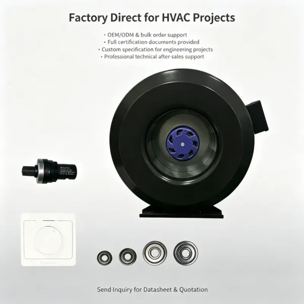 Duct Fan, 100mm, 220V, Plastic, Centrifugal - view 6