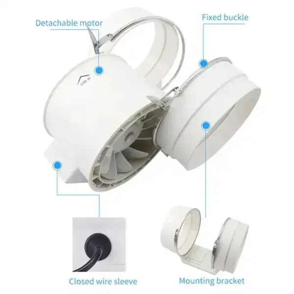 Duct Fan, 100mm, Plastic, Inline - view 4