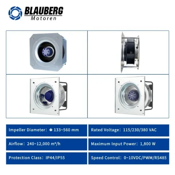 Duct Fan, 310mm, Centrifugal, IP55, 24V/48V - view 3