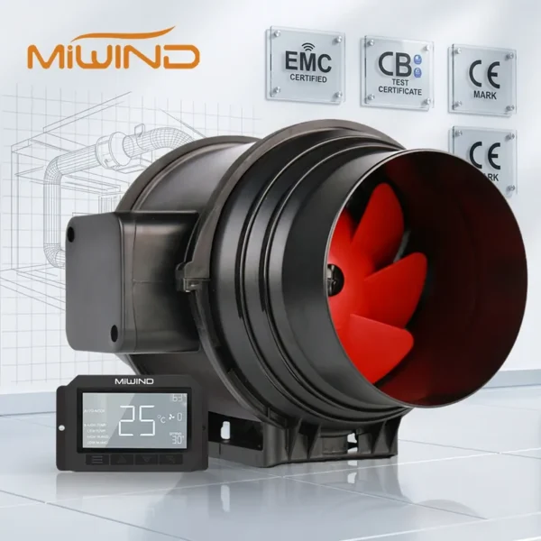 Duct Fan, 35-39dB, Brushless, Plastic