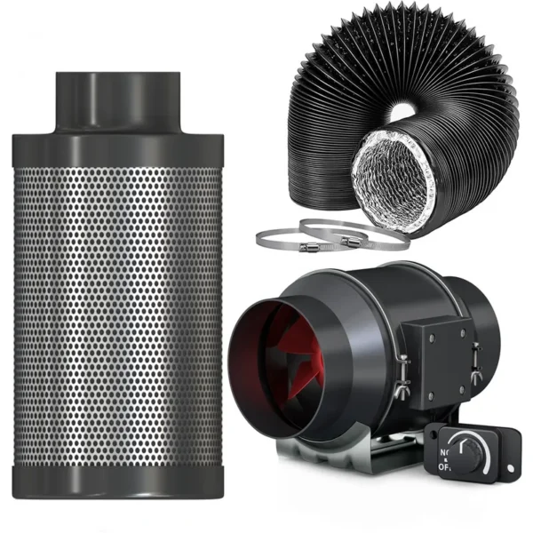 Duct Fan, 350, CFM, 0-100%, Aluminum