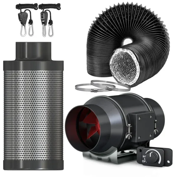 Duct Fan, 405, CFM, 0-100%, Aluminum