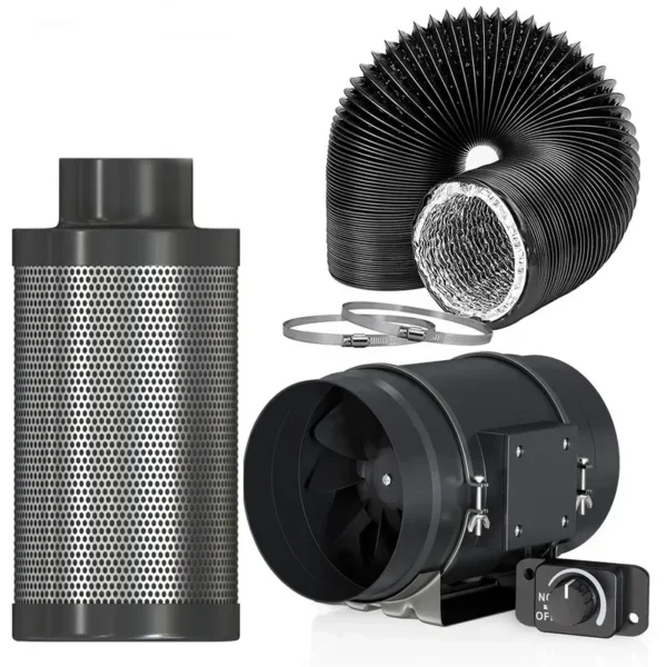 Duct Fan, 830, CFM, 0-100%, Aluminum
