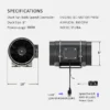 Duct Fan, 830, CFM, 0-100%, Aluminum - view 4