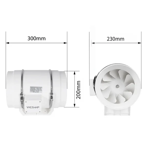 Duct Fan, Inline, A.C. Source - view 2