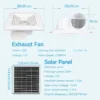 Duct Fan, Waterproof, Axial, Solar, Ceiling - view 6