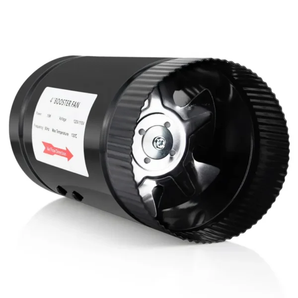 Duct Hydroponic Booster Fan, Steel, Inline