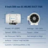 Duct Inline Fan, 736, CFM, HVAC - view 3