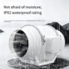 Duct Ventilation Exhaust Fan, AC 220V~240V, Electric - view 6