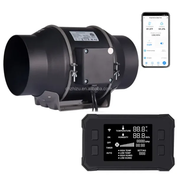 Duct Ventilation Programmable Controller, APP, Plastic, Inline - view 2